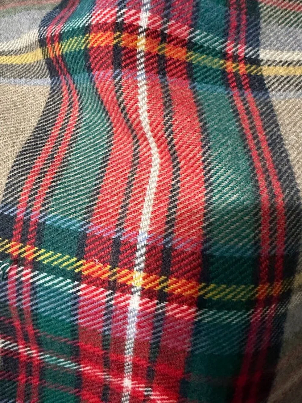 Red Green Plaid Tartan Scarf Fringe Wrap Women’s Winter Shawl